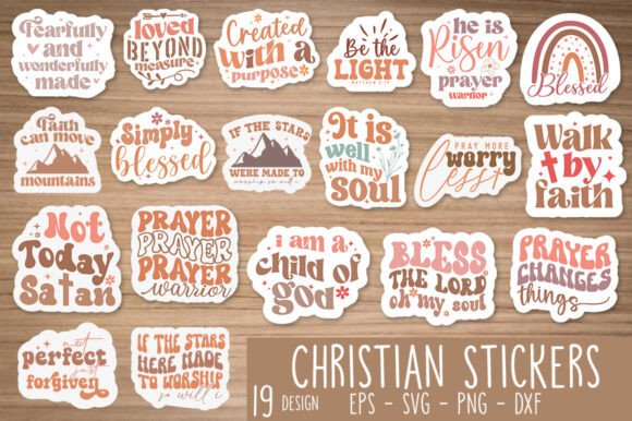 Boho Christian Svg Png Sticker Bundle for Crafts and Graphics