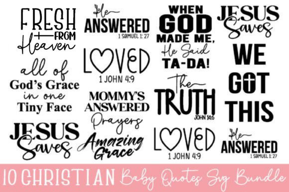 Christian Baby Quotes Svg Bundle: A Crafty Graphic Asset