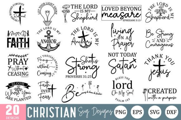 Christian SVG Bundle, Bible Quotes for Crafts & Graphics