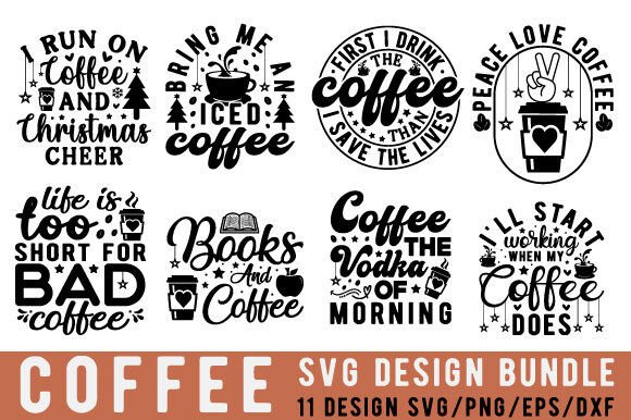 Coffee Svg Bundle, Christian Quote Graphics for Crafts