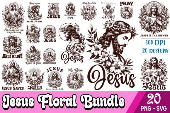 Floral Jesus Quotes SVG: A Crafts Graphics Treasure