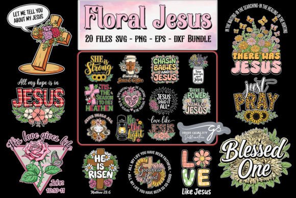 Floral Jesus SVG Bundle: A Must for Graphics and Crafts