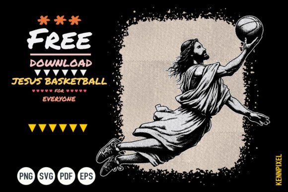 Free Download Jesus Playing Basketball: A Unique Graphics Asset for Crafts