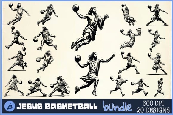 Funny Jesus Basketball SVG Bundle: A Unique Graphic Asset