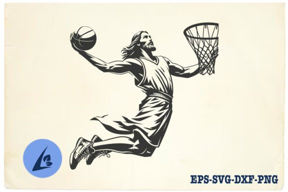 Funny Jesus Basketball SVG Clipart 15: A Versatile Graphics Asset
