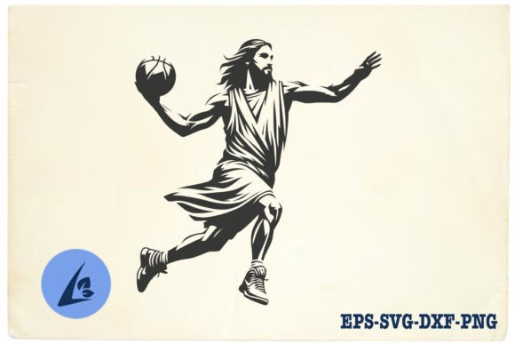 Funny Jesus Basketball SVG Clipart 19: Perfect for Graphics and Illustrations
