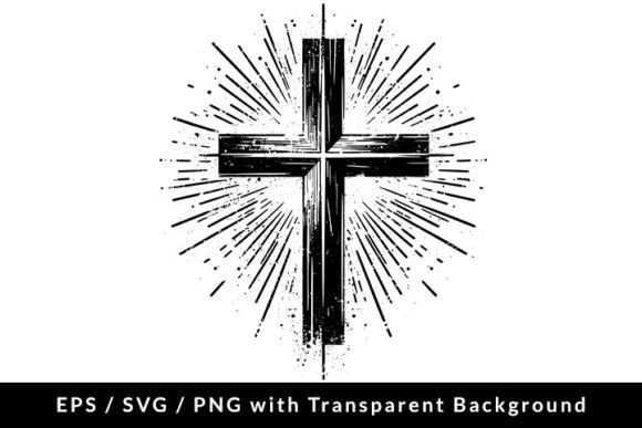 Grunge Christian Cross Graphics for Creative Projects