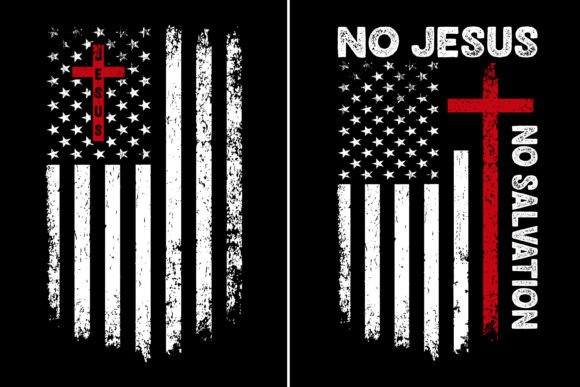 Jesus Cross with USA Flag Design for Graphics & Print
