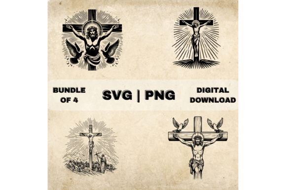 Jesus on a Cross SVG Bundle for Crafts & Graphics