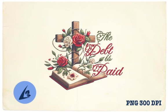 Jesus Paid It Floral Cross Book PNG: A Crafty Graphic Gem