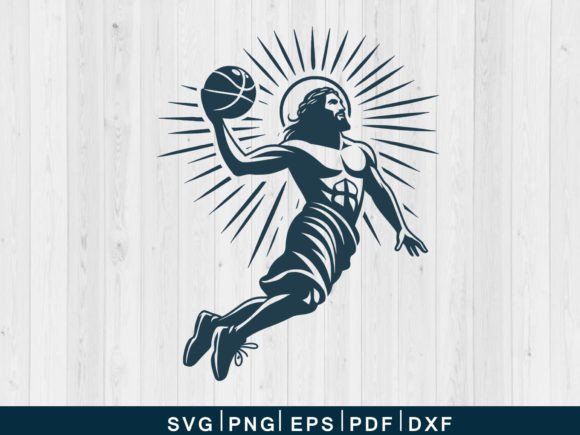 Jesus Playing Basketball SVG: A Fun Graphics Asset for Crafters