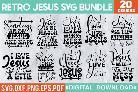 Retro Jesus SVG Bundle: A Versatile Graphics Asset for Crafts