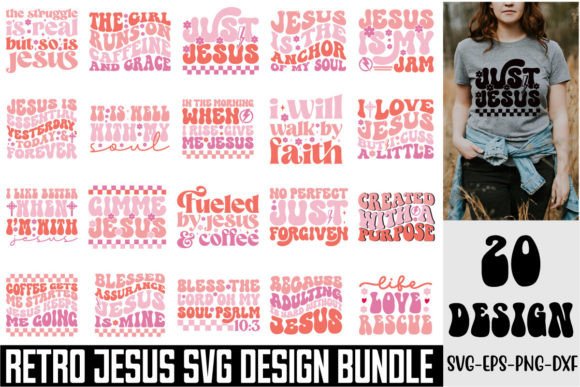 Retro Jesus Svg Design Bundle for Creative Graphics & Crafts