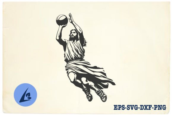 Review: Funny Jesus Basketball SVG Clipart 04 for Graphics and Illustrations
