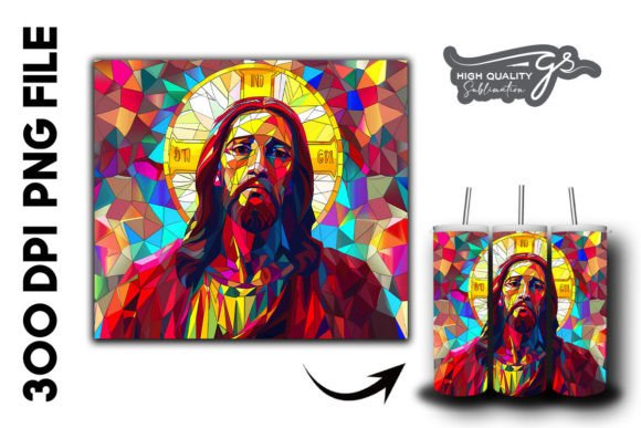 Stained Glass Jesus Tumbler Wrap 24: A Graphics Gem for Local Brands