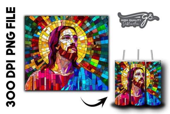 Stained Glass Jesus Tumbler Wrap 31: A Graphics Gem