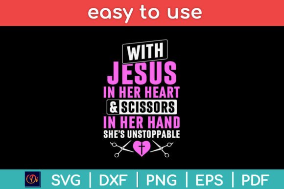 With Jesus in Her Heart Scissors Funny Graphics for Crafts